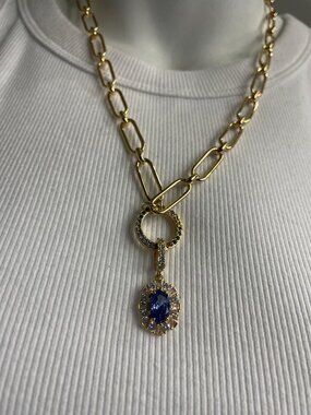 Bomb Party Paper Clip Gemstone Necklace